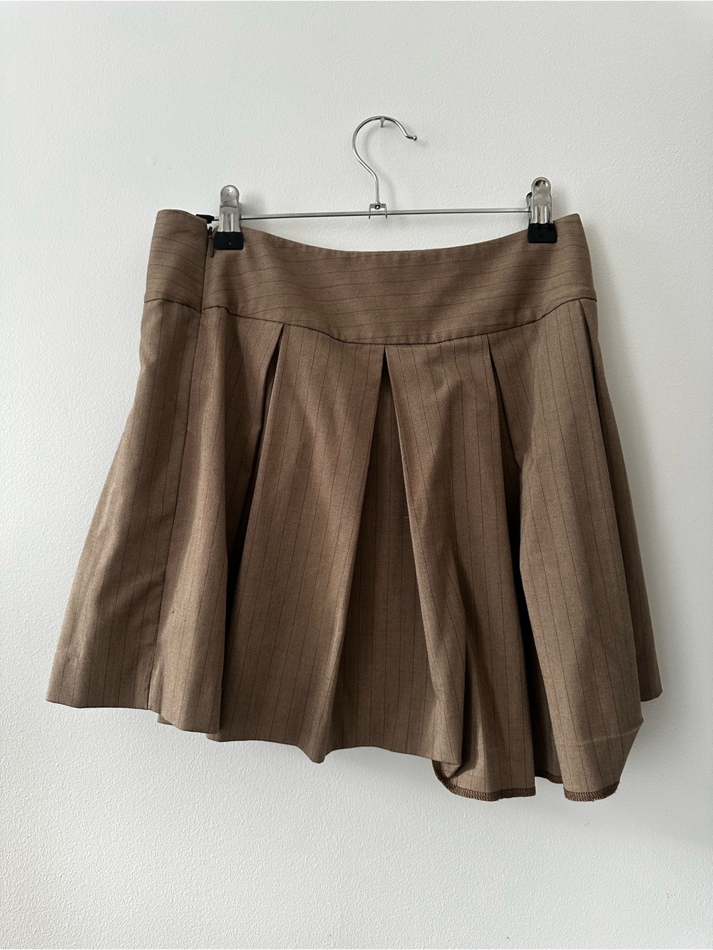 Express Brown Pinstripe Circle Skirt